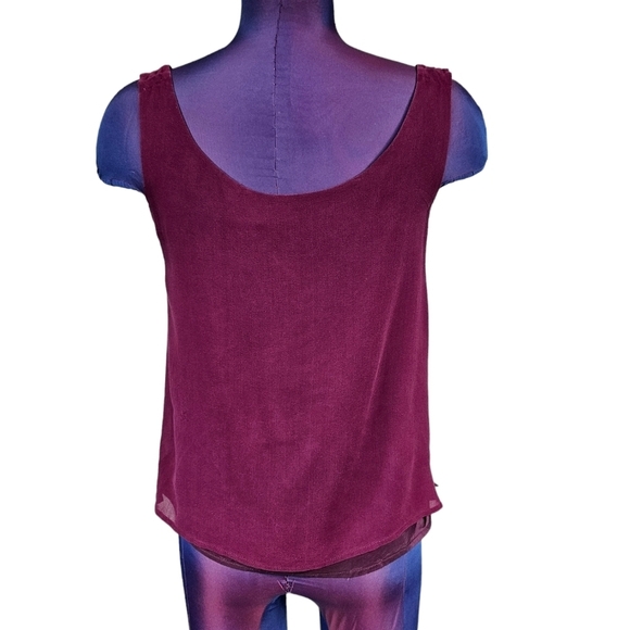 Vintage‎ Niteline Della Roufogali Fuchsia 100% Silk Cami Blouse Size 4 Women S52 - Picture 4 of 7